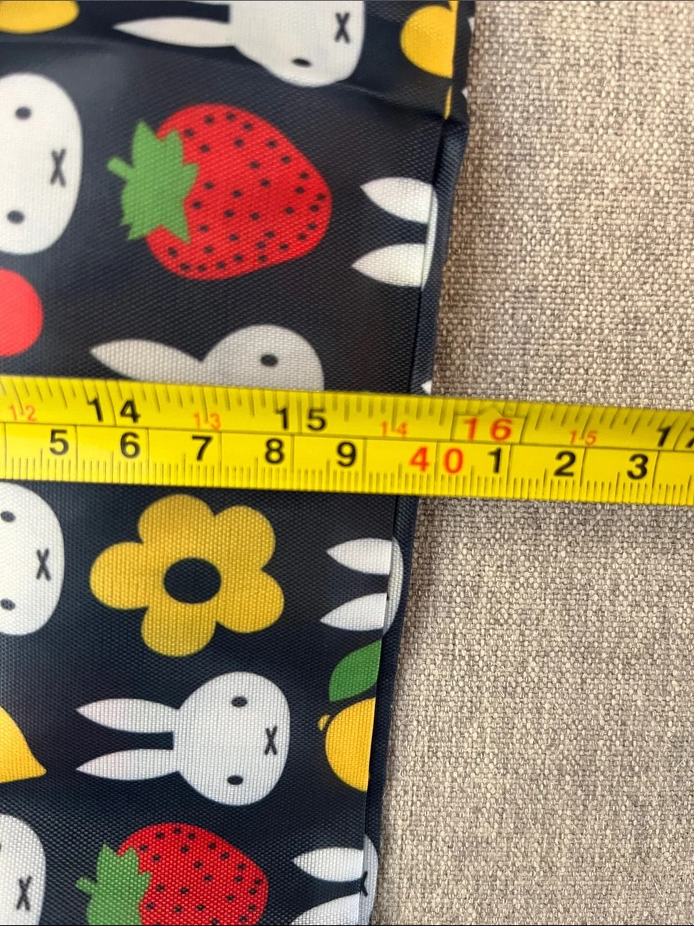 New Miffy Tote Bag - Navy Blue with White, Red, Yellow & Green Prints